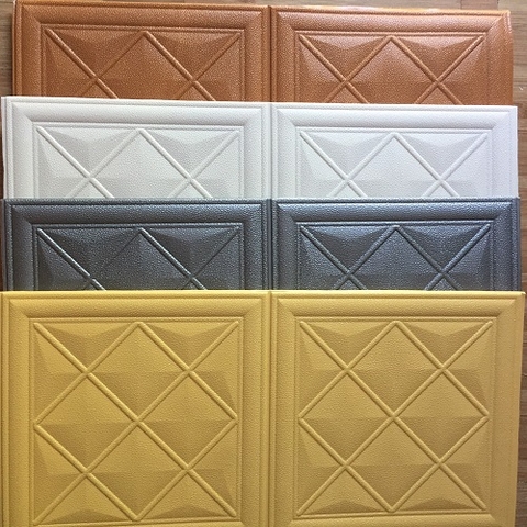 Xốp dán tường giả da #giảdap8