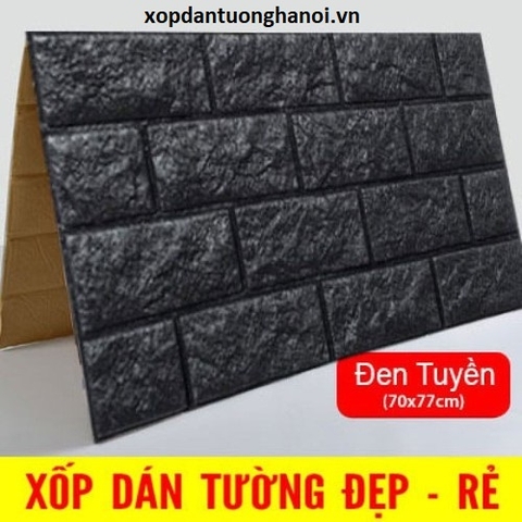 Xốp dán tường giả gạch cao cấp 5mm mầu đen