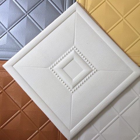 Xốp dán tường giả da - #mẫup3 #Mầutrắng