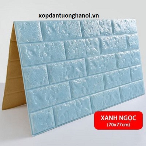 Xốp dán tường giả gạch cao cấp 5mm mầu xanh ngọc