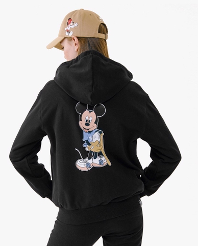 Áo hoodie phối zip hình mickey MLB x Disney