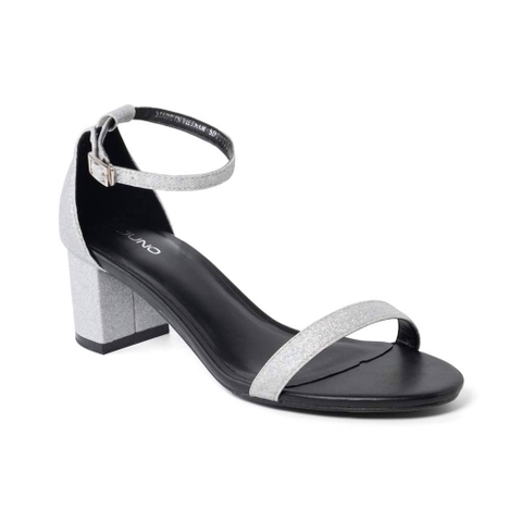 Giày sandal gót vuông chất liệu lấp lánh