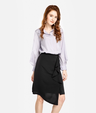 Áo sơ mi nữ sát nách buộc tà Linen Rich Palm