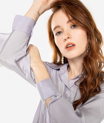 Áo sơ mi nữ sát nách buộc tà Linen Rich Palm