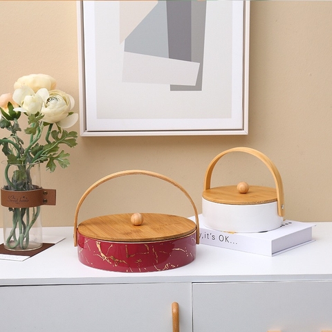 Khay mứt nắp gỗ