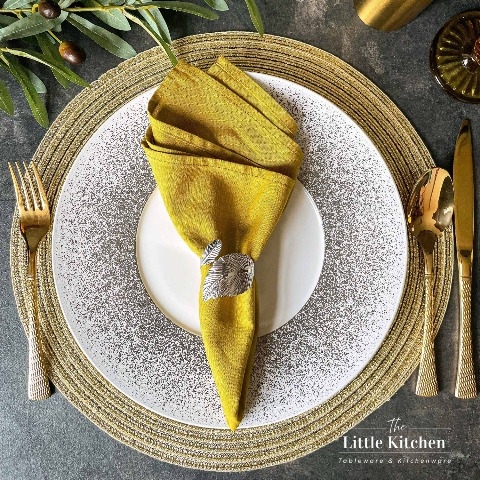 Bộ đĩa nhà hàng cao cấp màu trắng họa tiết viền đặc biệt