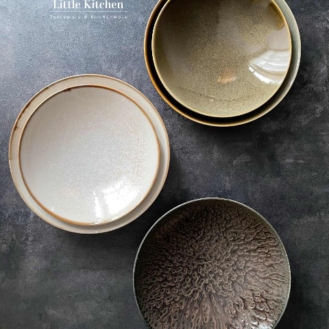 Bộ đĩa cao cấp rạn bóng màu nâu