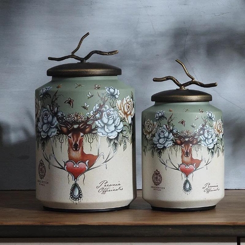 Bình hươu tròn thấp