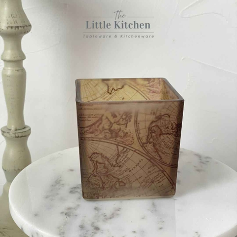 Lọ thủy tinh vuông bản đồ