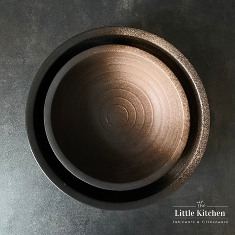 Bộ âu shashimi màu đen họa tiết vệt cam