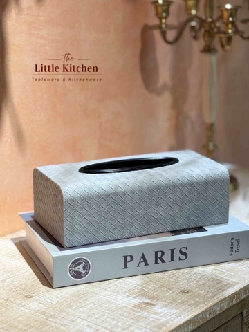 Hộp giấy da bo tròn ghi nhạt 