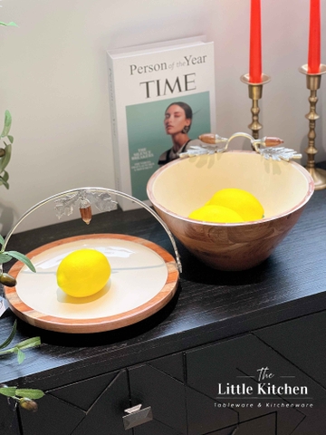 Đồng Ấn Độ bowl gỗ trắng hạt dẻ