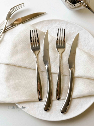 Bộ Dao Dĩa bạc cong