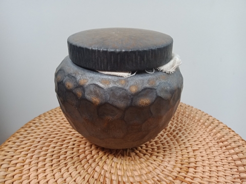 Hũ trà nhũ vàng ong tròn