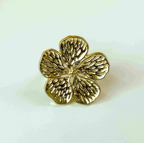 Ring hoa tròn dày vàng