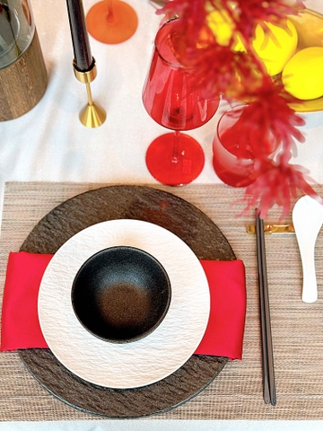 Set tiệc tone đỏ đen