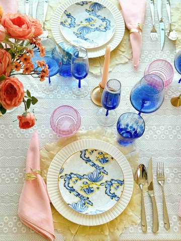 Set tiệc hoa tím hồng