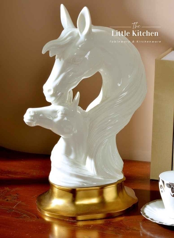 Tượng sứ đồng ngựa Trắng 23x17