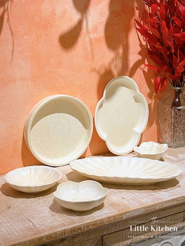 Bộ bát đĩa cao cấp phong cách Nhật Bản màu be hỏa biến