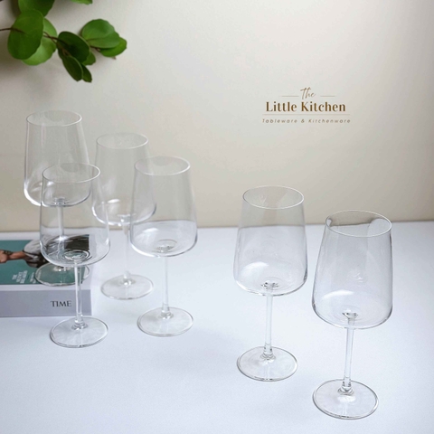 Set 6 ly thuỷ tinh bầu trắng