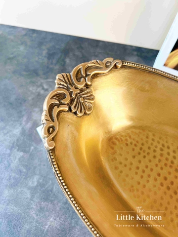 Đồng Ấn Độ khay chân bầu dục vàng