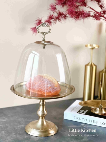 Đồng Ấn Độ set chân chụp thuỷ tinh vàng 25*43