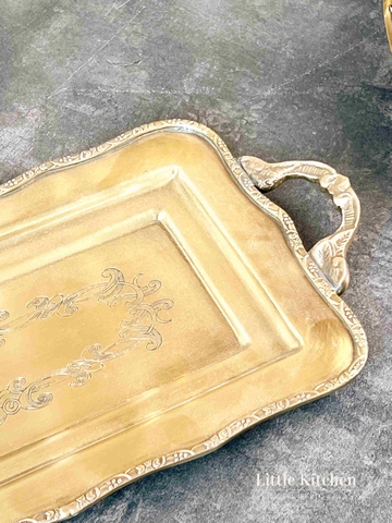 Đồng Ấn Độ khay hình chữ nhật 2 quai 34*17*2