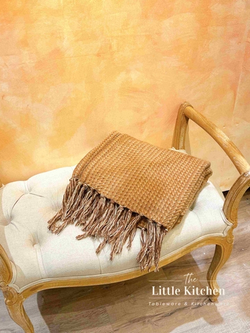 Chăn sợi đan nâu