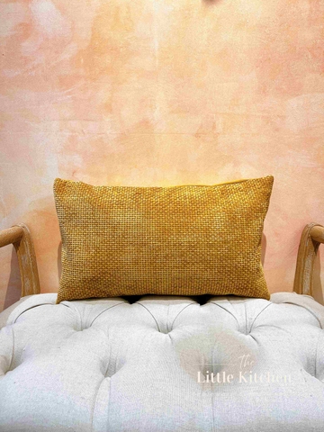 Vỏ gối đan sợi vàng 30*50