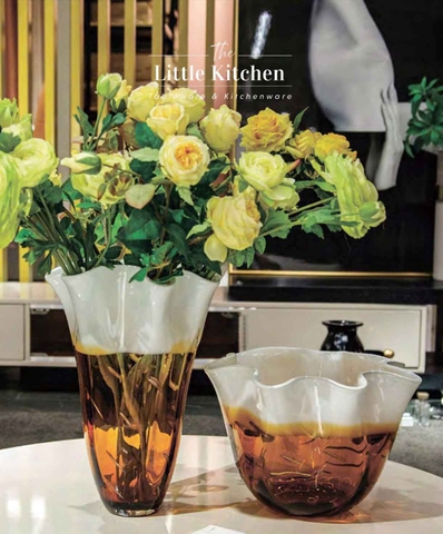 Bình thủy tinh amber lượn