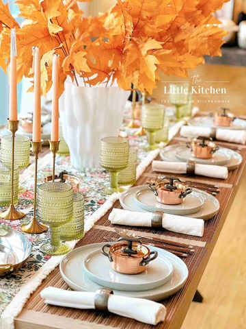 Set tiệc ghi nâu nồi đồng