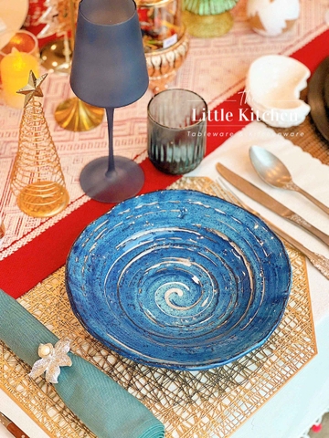 Set tiệc Xoáy lam bóng