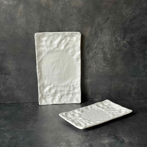 Bộ đĩa nhà hàng cao cấp màu trắng họa tiết viền nhăn