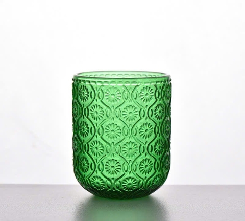 Cốc thuỷ tinh hoa tròn lục 11