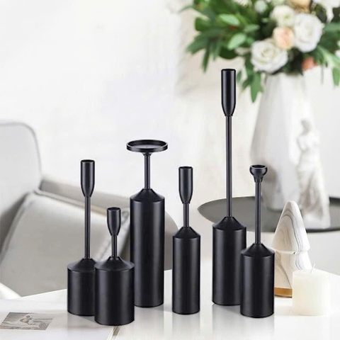 Set 6 chân nến Đen