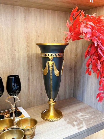 Bình loe sứ đồng đen nữ thần