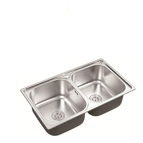 CHẬU RỬA CHÉN 2 HỘC ÉP INOX 304 LANKA
