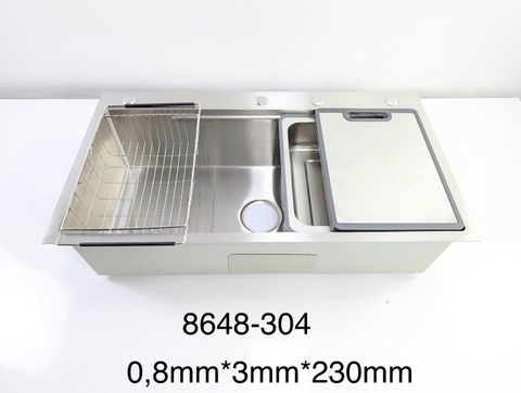 Chậu Rửa Chén Thủ Công 1 Hộc inox 304 kích thước 86x48cm