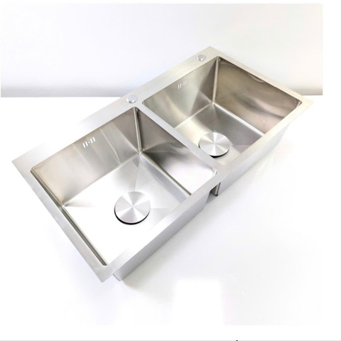 Chậu Rửa Chén 2 Hộc Inox 304 Không Sơn 120x50cm dày 4.0mm