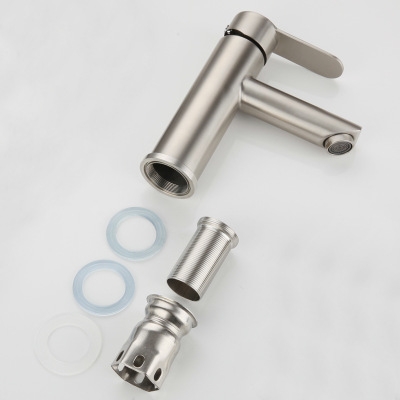 Vòi Lavabo Nóng Lạnh Mẫu Tròn Inox 304 mờ LANKA