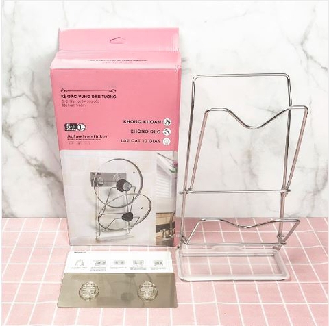 Giá gài vung inox 304 cao cấp dán tường 89001