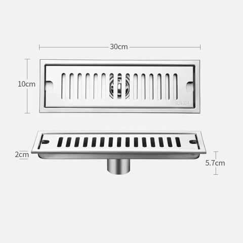 Phểu thoát sàn dài 10x30cm inox 304