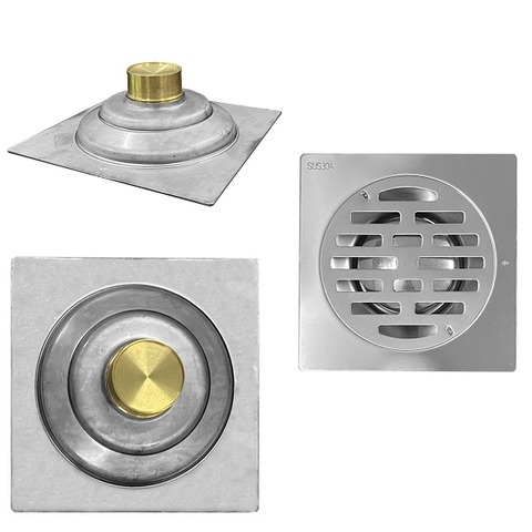 Phểu thoát sàn inox 304 mờ 05 B_15cm