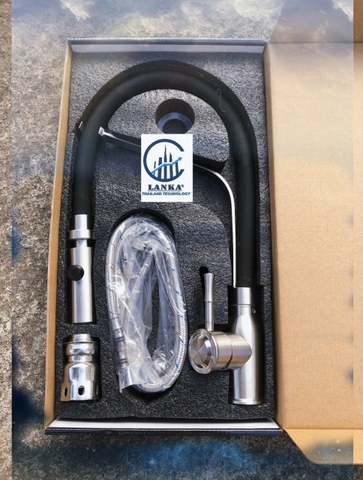 Vòi Rửa Chén Nóng Lạnh Thân Mềm Inox 304 Mờ Lanka VRCNL13