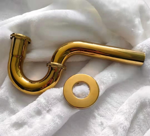 Bộ xả chậu lavabo bằng đồng thau mạ vàng sáng bóng cực đẹp và bền LANKA