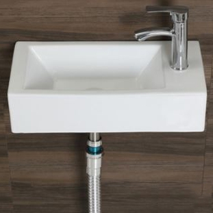 Chậu Lavabo Treo Tường kích thước nhỏ gọn ( có thể gắn góc tường bên phải )