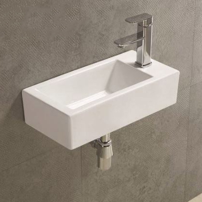 Chậu Lavabo Treo Tường kích thước nhỏ gọn ( có thể gắn góc tường bên phải )