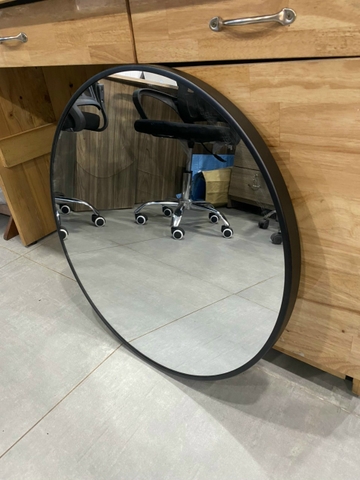 Gương Phòng Tắm Tròn Viền Sắt Sơn Tĩnh Điện Đen Lanka GS04