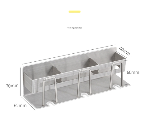 Kệ để bàn chải inox 304 dán tường KBC07 (3 ngăn)