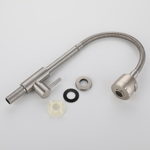 VÒI RỬA CHÉN LÒ XO BẺ, XOAY INOX 304 MỜ LANKA VRCL02